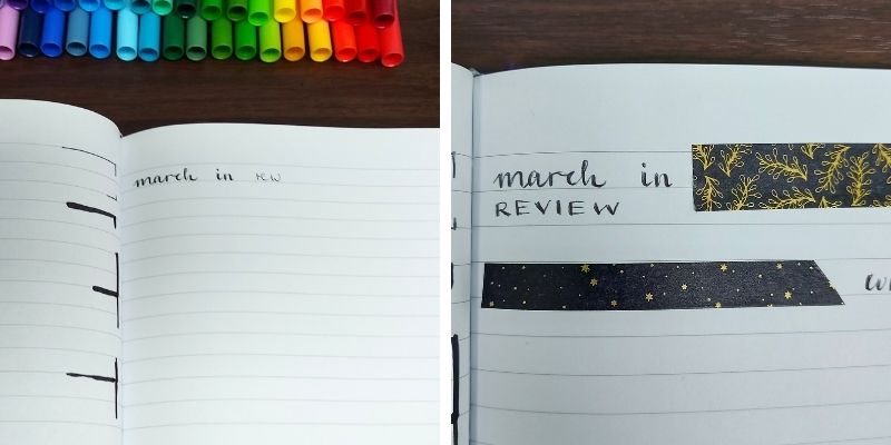 Use washi tape to fix mistakes in your bullet journal.
