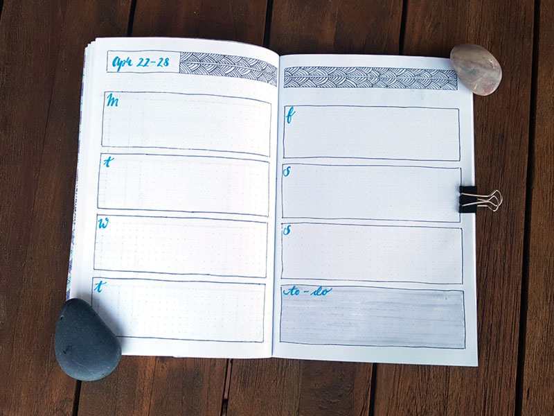 10 simple weekly layouts for your bullet journal | Westcoast Dreaming