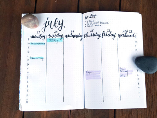 10 simple weekly layouts for your bullet journal | West Coast Dreaming