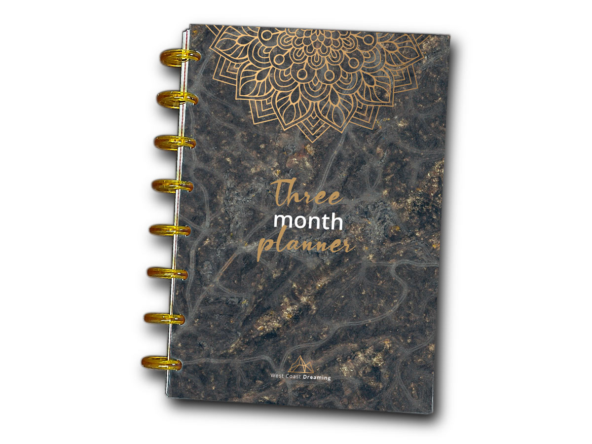 Marbled Midnight | Three Month Planner