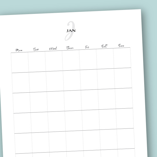 Undated Planner | Monthly Spread