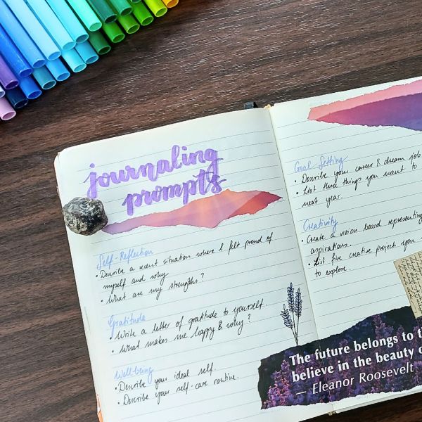 bullet journal with prompts