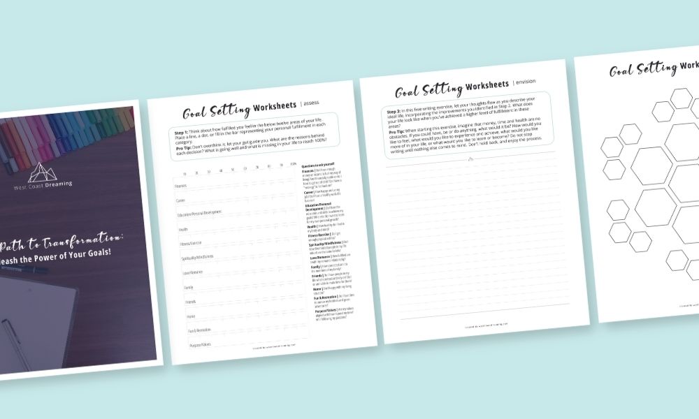 goal setting worksheet inside pages preview