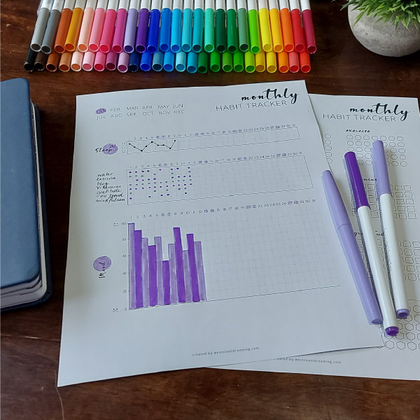 Habit tracker printables monthly chart