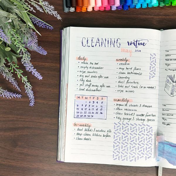 monthly cleaning log