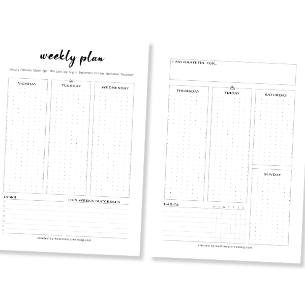 Weekly overview | Planners for ADHD