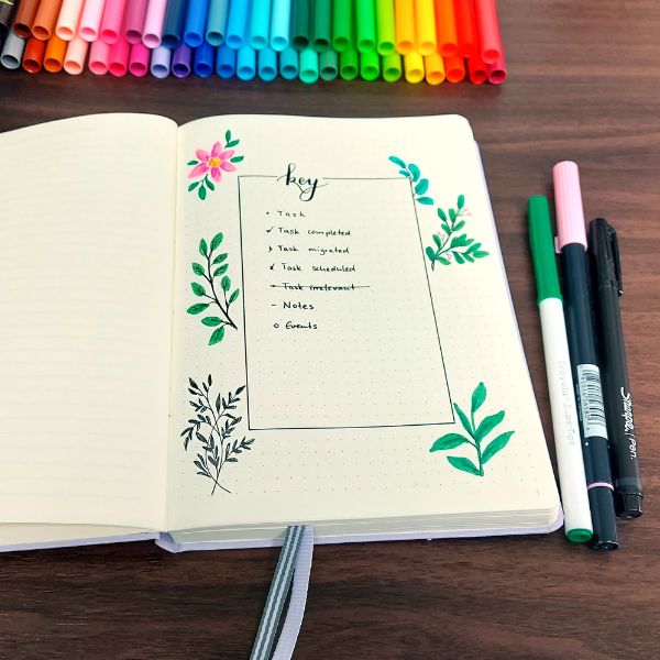 key page in bullet journal