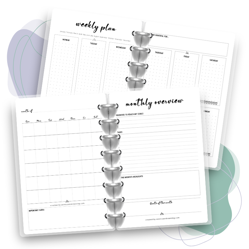 essential printable planner spreads