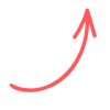 curved arrow coral red left and up